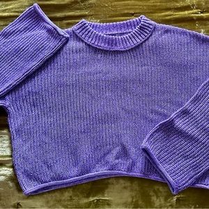 Purple Crop Sweater